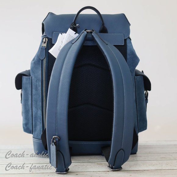 NWT Coach CL955 Hudson Backpack in Suede and Natural Pebble Leather - Picture 5 of 10
